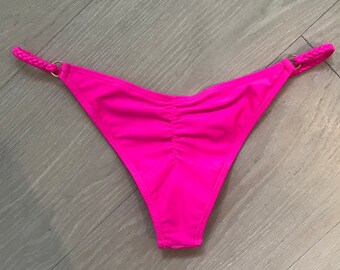 KAWAII BIKINI Pink Scrunch Bottom Brazilian Bikini Triangle - Etsy