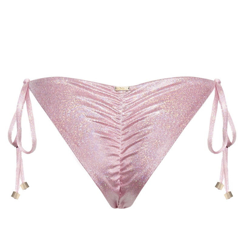 Pink Glitter Metallic Scrunch Bikini Bottom | Etsy