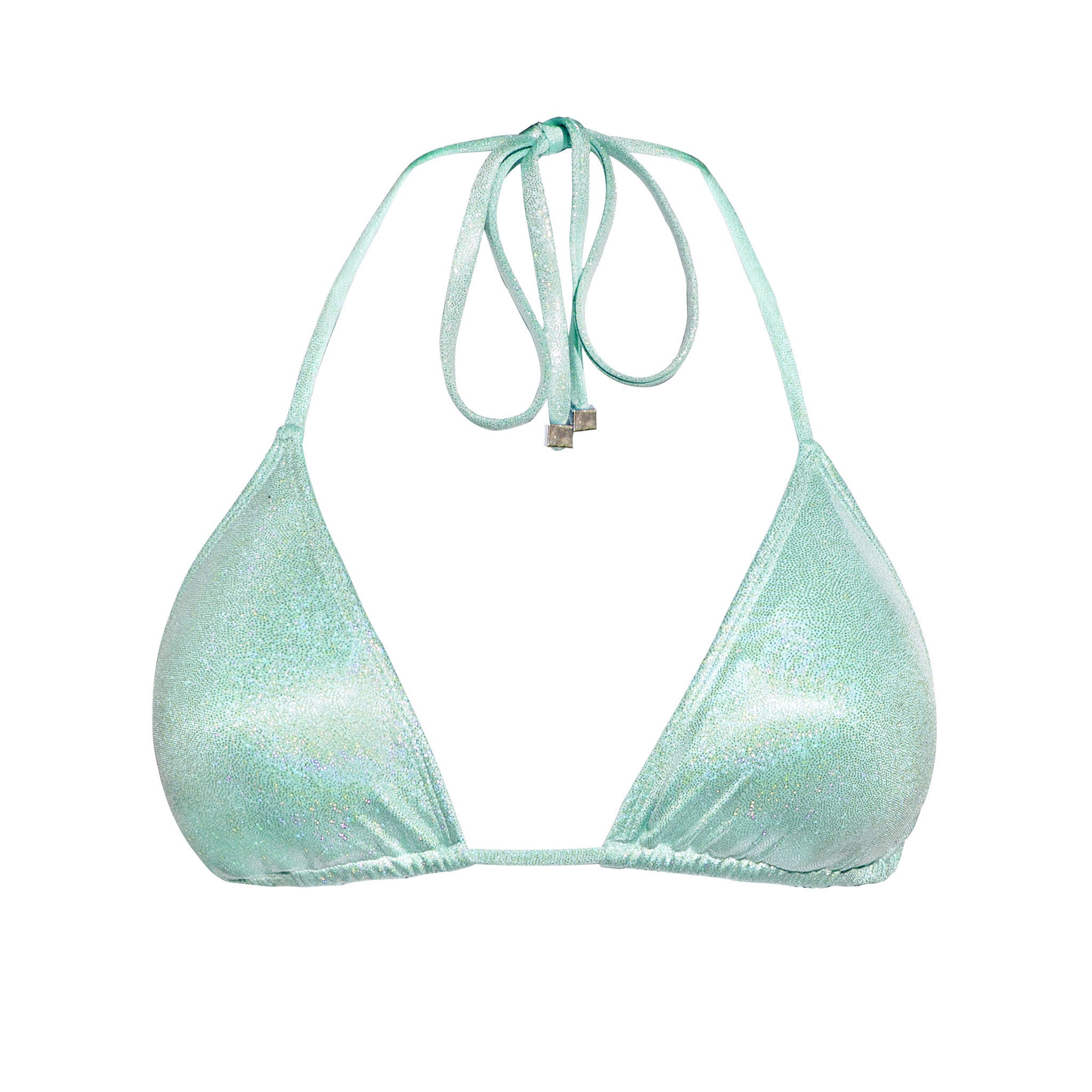 Mint Green Glitter Metallic Triangle Bikini Top - Etsy
