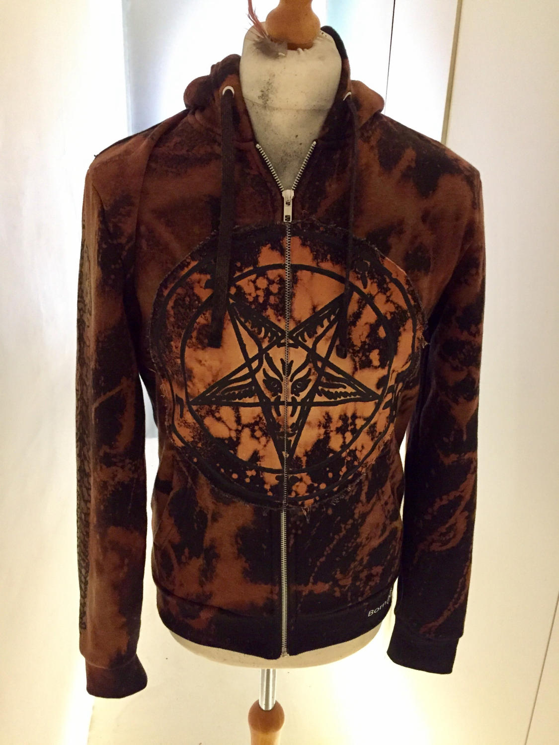 Bleach Burned Pentagram Zip Hoodie