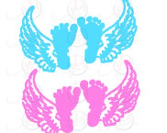 Download Baby feet with wings | Etsy