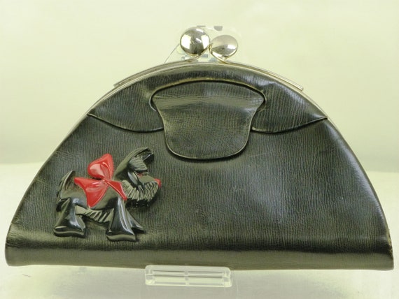 Exceptional vintage SCOTTIE DOG HANDBAG, Purse, Bl