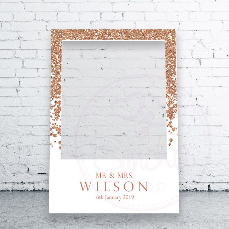 Rose Gold Selfie Frame PRINTED Wedding Selfie Frame Rose Etsy