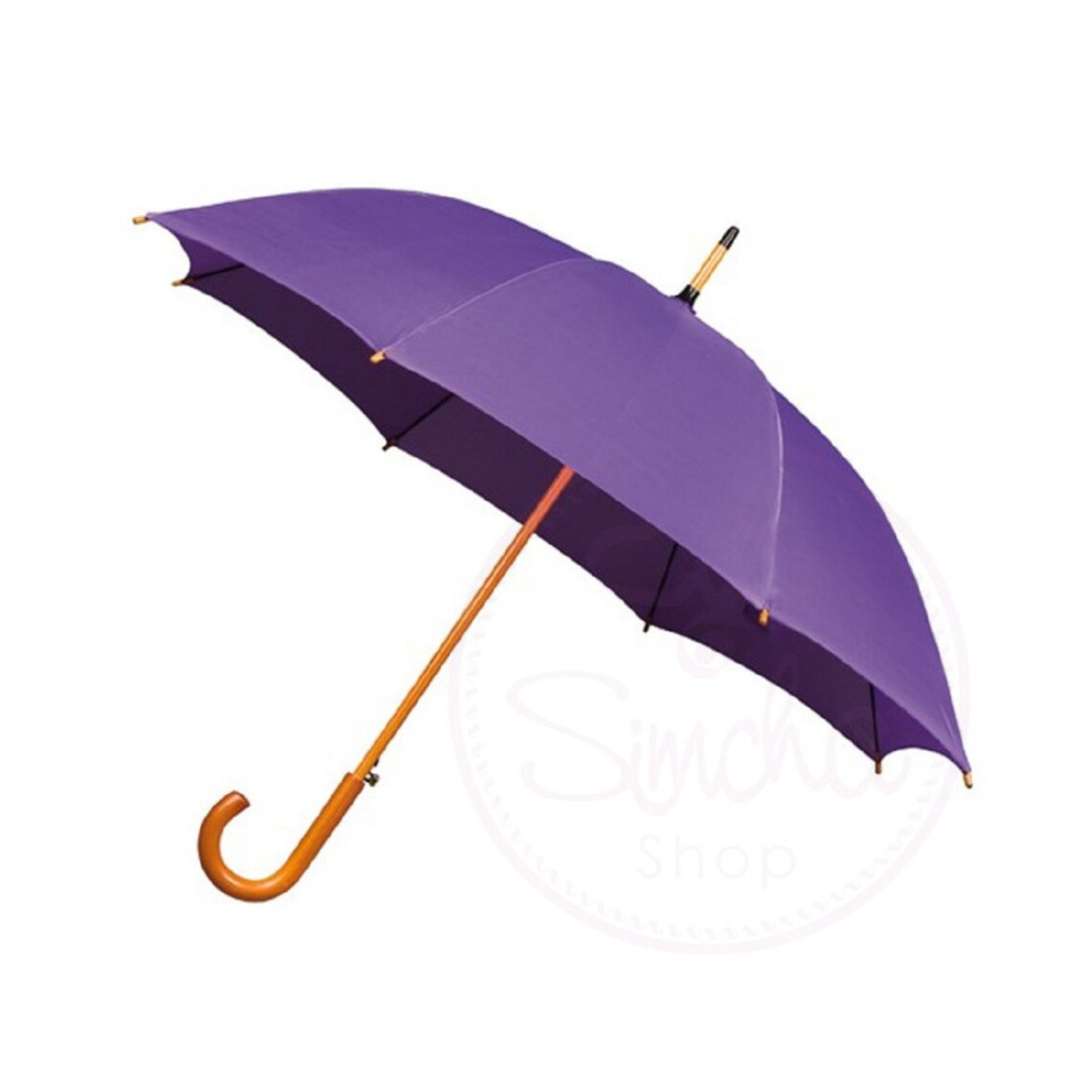 Purple Wedding Umbrella with Wooden Handle Purple Umbrella Etsy