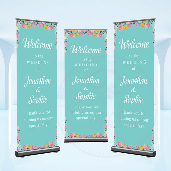 Digital File Wedding Welcome Roller Banner Welcome Sign Etsy