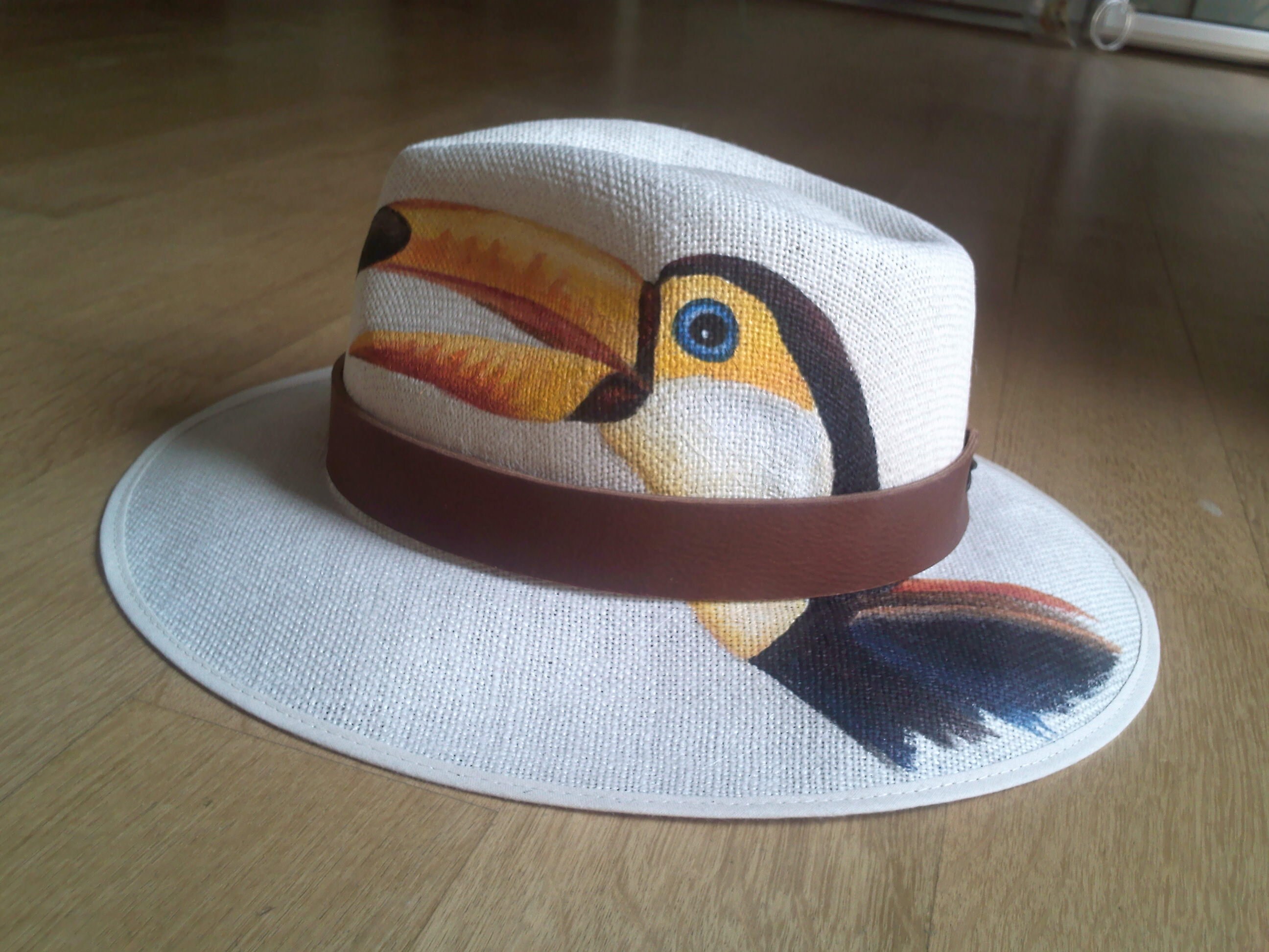 Straw Hatfedora Hathandpainted Hatshand 