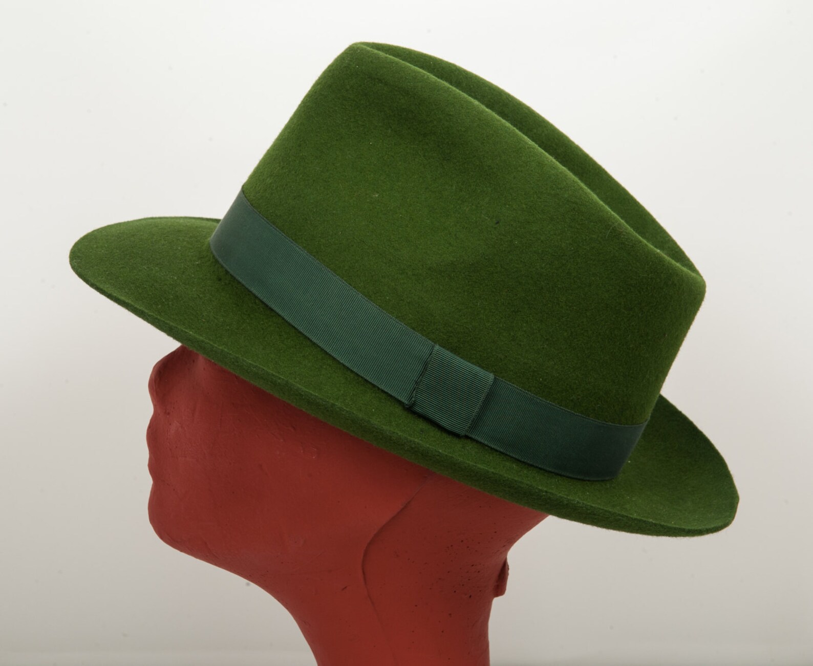 Cypress green Felt Fedora Classic hat Green Fedora Etsy