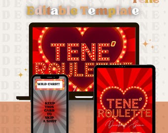Roulette Card Game | Canva Edit | Fully Editable | Drinking Card Game