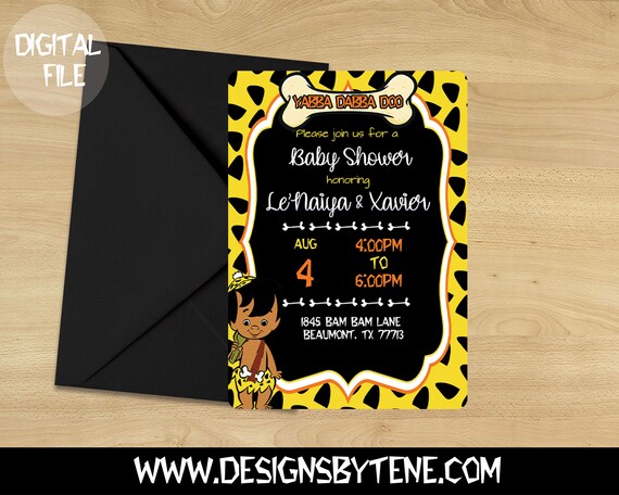 flintstones baby shower invitations
