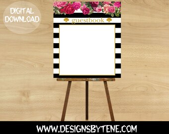 Kate Spade Themed Guestbook Sign | Poster Size | INSTANT DOWNLOAD