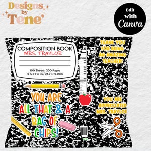 Bolsa de chips de agradecimiento para maestros / Regalo de agradecimiento para maestros / Descarga instantánea / Descarga digital