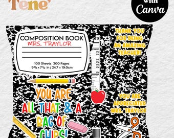 Teacher Appreciation Chip Bag | Teacher Appreciation Gift | Instant Download | Digital Download