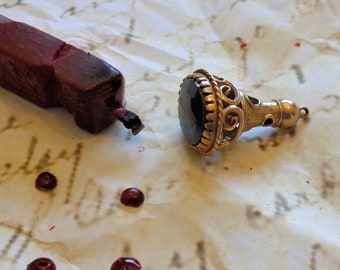 Vintage Gold Bloodstone Watch Fob Seal