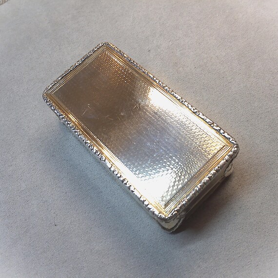 Antique William IV Solid Silver Gilt Lined Snuff … - image 8