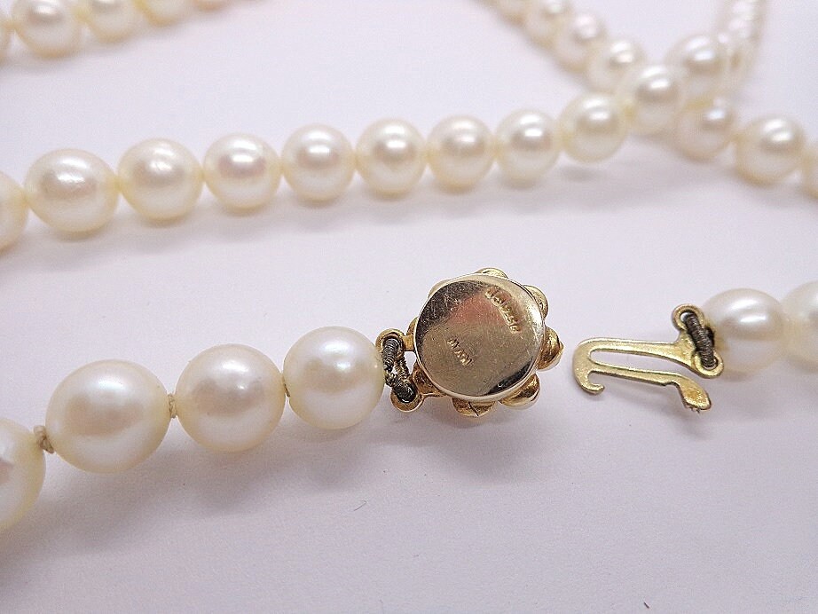 Vintage 72cm Long Cultured Pearl Necklace With Gold Clasp - Etsy