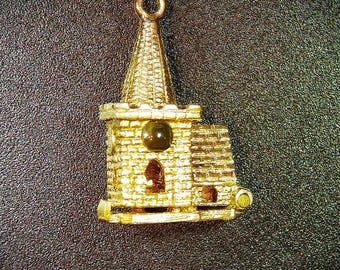 Vintage 9ct Gold Wedding Church Opening Charm with Stanhope Viewer