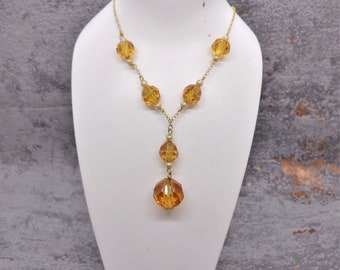 Original 1930s Gold Lavaliere Necklace