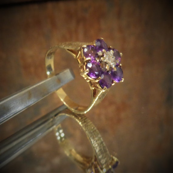 Vintage Amethyst & Diamond Cocktail Ring