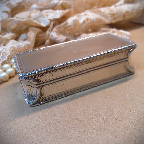 Antique William IV Solid Silver Gilt Lined Snuff … - image 9