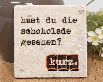 SCHOKOHOLIC saying tile / vintage tile / DEKO / coaster