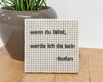 IF YOU FALL, I'll be there - saying tile/vintage tile/coaster