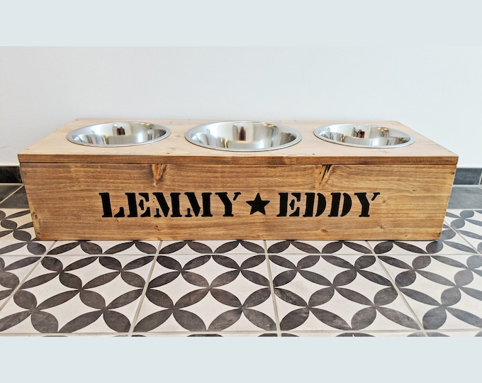 Featured listing image: Multi-purpose feeding station for small, large and very large four-legged friends *Elegant wooden design*