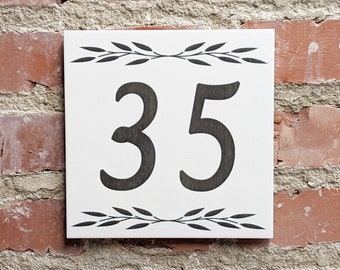 VINTAGE TILE 20 x 20 cm large house number+street name or individual print
