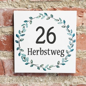 Vintage tile 20 x 20 cm house number YOUR MOTIF