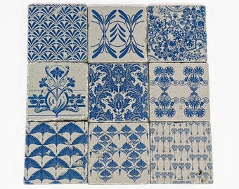 BENITO set of 9 vintage tiles / coasters / retro tiles