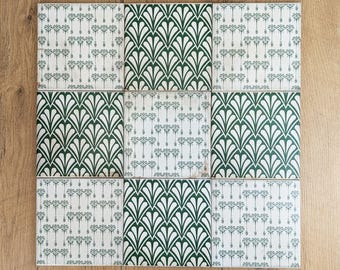 LALU Art Nouveau tiles in retro look/ coasters 15 x 15 cm various set sizes