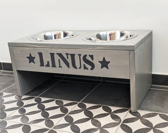 Enchanting feeding station for small and very large four-legged friends including custom print