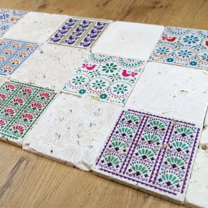 CANCUN Charming set of 4 vintage tiles / coasters / retro tiles image 7