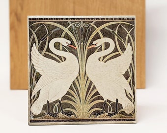 CYGNES Large Vintage Tile/Retro Tile/Coaster 15 x 15 cm