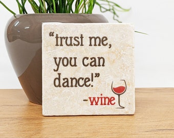 WINE LOVE saying vintage tile / coaster kitchen decoration