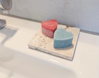 Natural stone coaster, soap dish, travertine