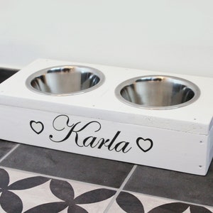 Betoverende FOOD BAR voor katten & kleine honden incl. kommen en individuele print