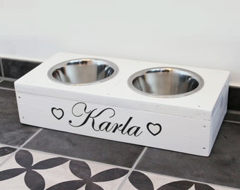 Enchanting FOOD BAR for cats & small dogs incl. bowls and individual print