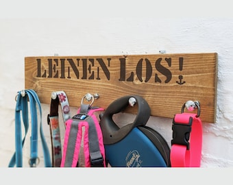 Individual wooden leash wardrobe/ Dogs Organizer/ For dog accessories