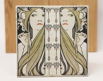 LA FEMME Large Vintage Tile/Retro Tile/Coaster 15 x 15 cm