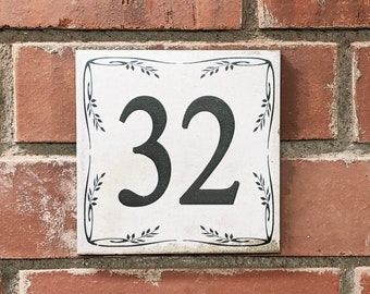 VINTAGE TILE 15 x 15 cm house number+street name or individual print