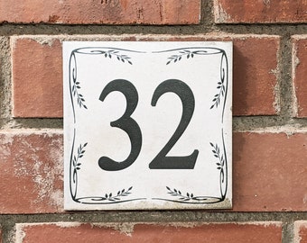 VINTAGE TILE 15 x 15 cm house number + street name or individual print