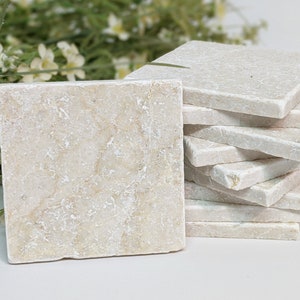 5 or 10 blank vintage tiles & coasters / natural stone tiles 10 x 10 cm