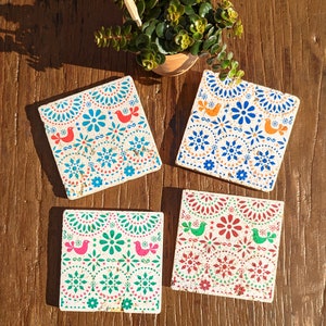 CANCUN Charming set of 4 vintage tiles / coasters / retro tiles image 3