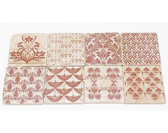 FES set of 8 magical vintage tiles / coasters / retro tiles