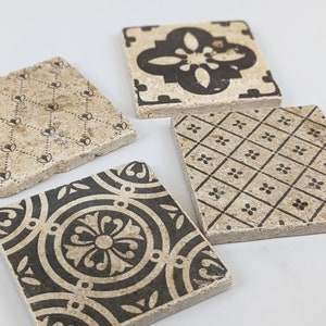 FARGO set of 4 beautiful vintage tiles / coasters / retro tiles