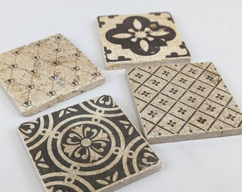 FARGO set of 4 beautiful vintage tiles / coasters / retro tiles