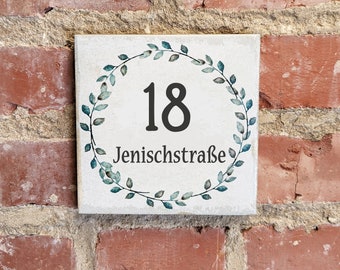 VINTAGE TILE 15 x 15 cm house number + street name or individual print