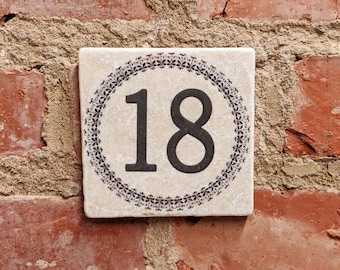 Vintage tile with house number / name or individual lettering