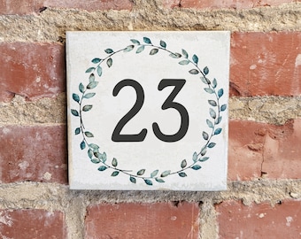 VINTAGE TILE 15 x 15 cm house number + street name or individual print