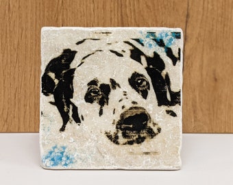 DALMATINER motif dog - tile / coaster / vintage tile